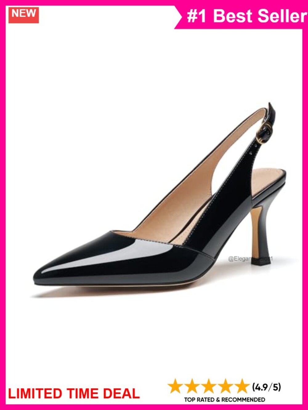 Slingback Kitten Heel Pointed Toe Dressy Pumps